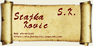 Stajka Ković vizit kartica